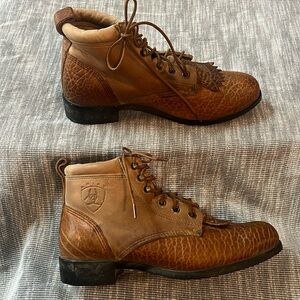 Ariat A2-Ranger Men Size 8.5 Leather Lace Up Ankle Work Boot Brown Dual Tone